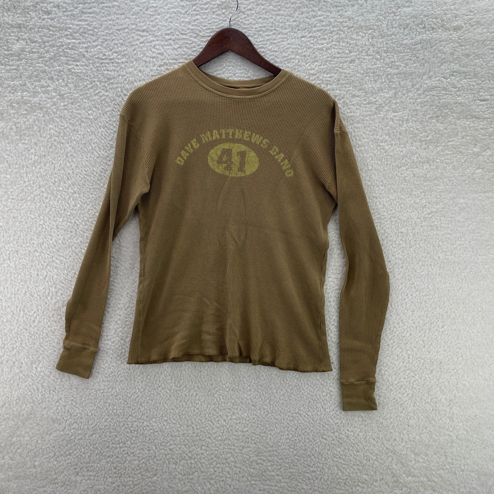 VTG Dave Matthews Band Shirt Mens M Brown Waffle Knit Thermal Rock Music Pop Y2K